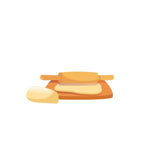 平面的卡通面团在烹饪板，均衡饮食，健康饮食和食物烹饪矢量插图概念图片下载