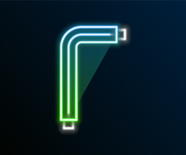 发光的霓虹灯线工具艾伦键图标隔离图片下载