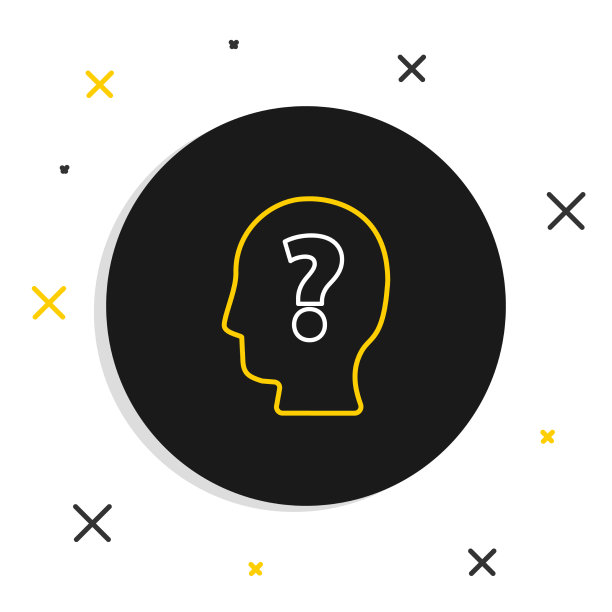 行人头与问号图标隔离图片下载