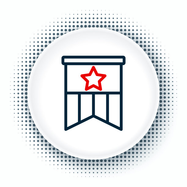 线美国国旗图标孤立的白色图片下载