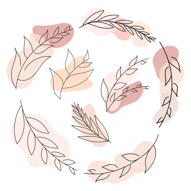 抽象叶集图片下载