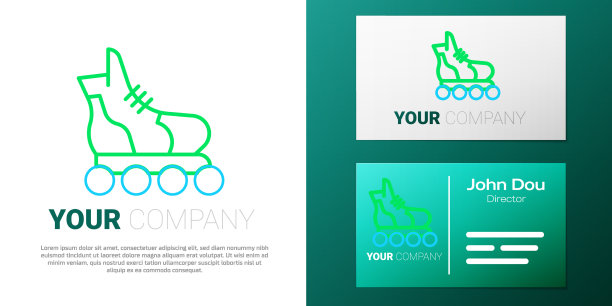 线轮滑图标孤立在白色上图片下载