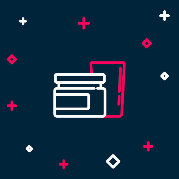 线婴儿食品图标孤立的蓝色背景图片下载