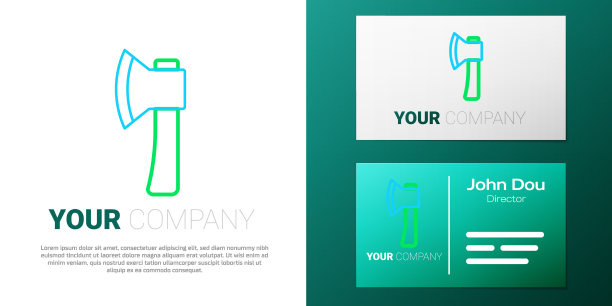 线木斧图标孤立在白色背景图片下载