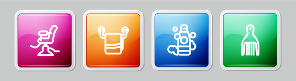 将理发店椅巾挂在衣架上图片下载