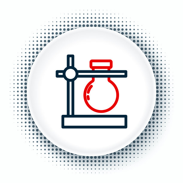 线玻璃试管烧瓶上的图标隔离图片下载