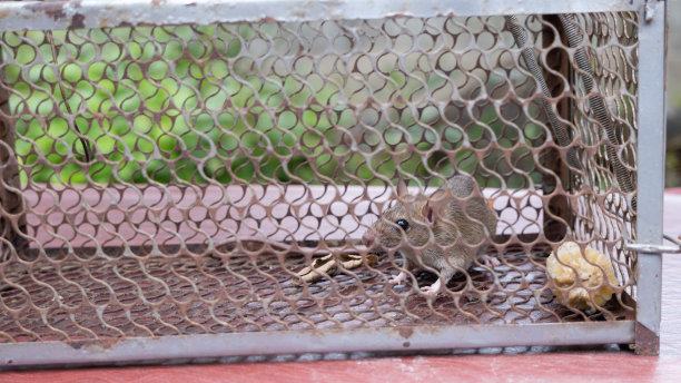 笼子里有老鼠，地板上有矩形的捕鼠器。,捕鼠器图片下载