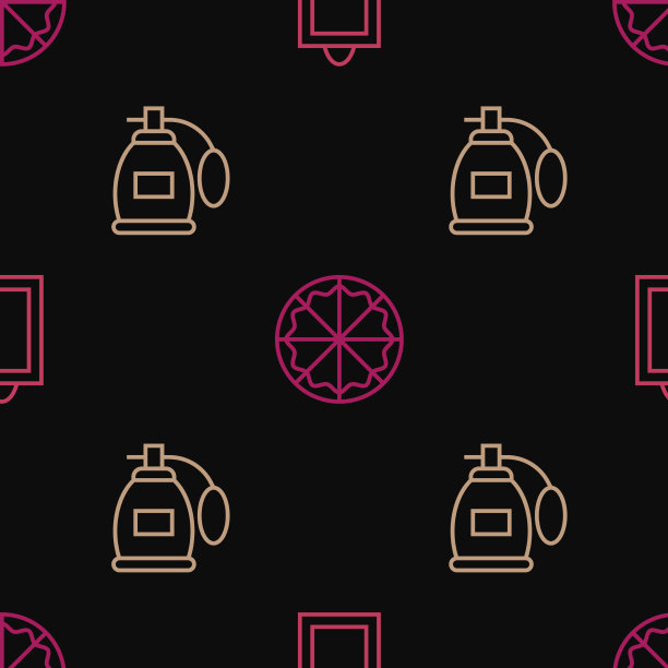 集线画香水和披萨于一体图片下载