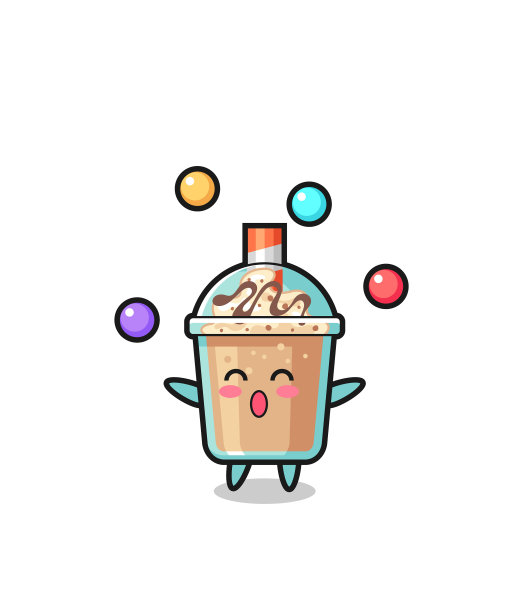 奶昔马戏团卡通杂耍球图片下载