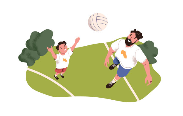 爸爸和儿子玩球，爸爸花钱图片下载