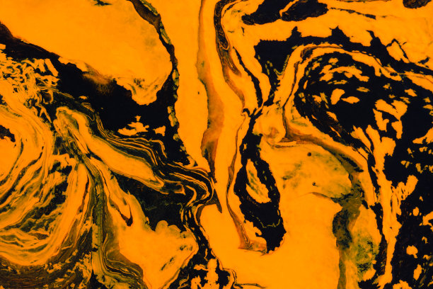 抽象橘黑色大理石背景。丙烯绘画概念万圣节。图片下载