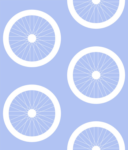 扁平自行车车轮无缝花纹图片下载