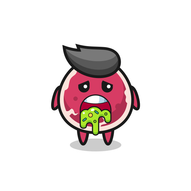 可爱的牛肉人物呕吐图片下载