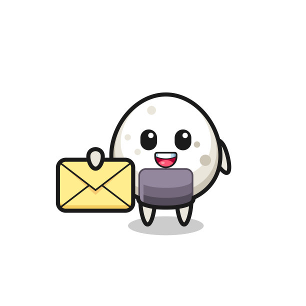 饭团手拿黄色字母的漫画图片下载