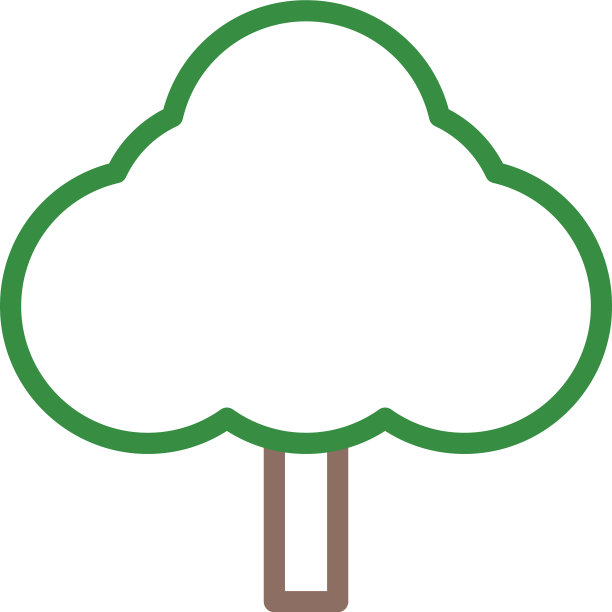 和标志树的多色风格图标完美图片下载