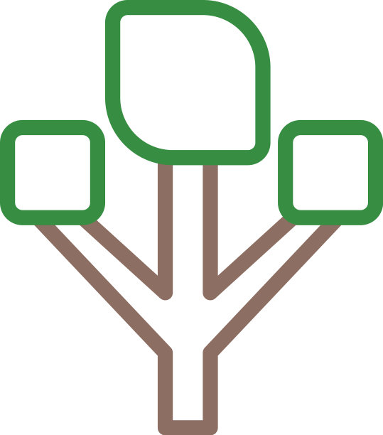 和标志树的多色风格图标完美图片下载