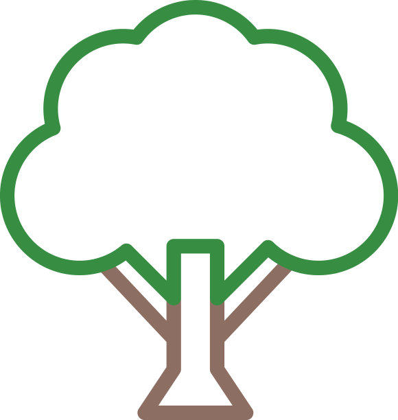 和标志树的多色风格图标完美图片下载