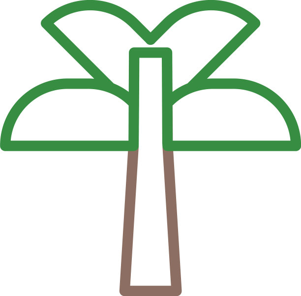 和标志树的多色风格图标完美图片下载