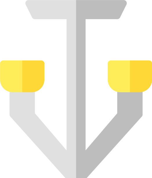 和标志吊灯的平面风格图标完美图片下载