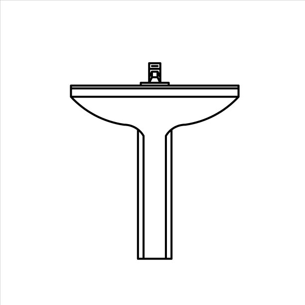 一个从侧面洗手的设计草图图片下载