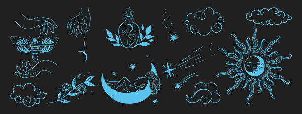 手绘一套天体和神秘图片下载