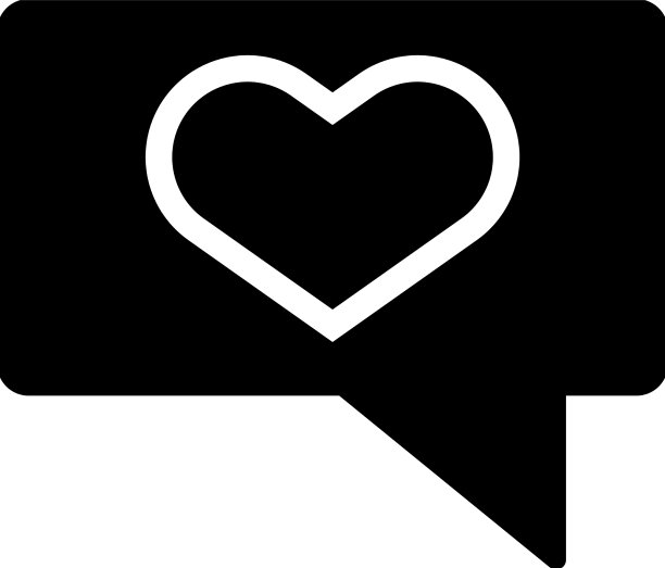 聊天最喜欢的爱图标黑色图形图片下载