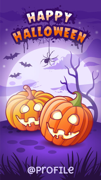 万圣节快乐卡通搞笑南瓜灯图片下载