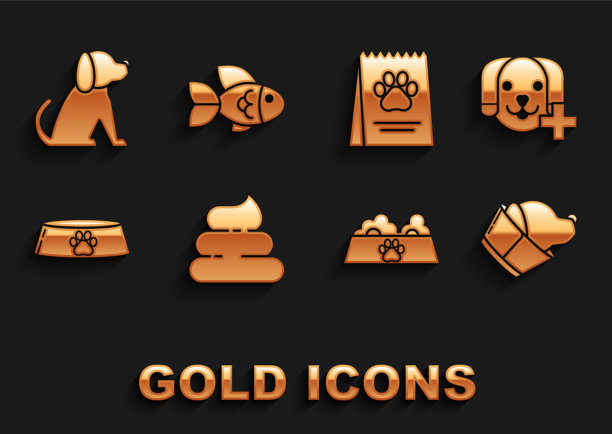 设狗屎兽医诊所标志宠物食碗图片下载