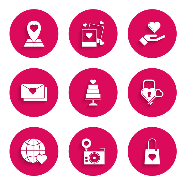 用心形相机设置婚礼蛋糕图片下载