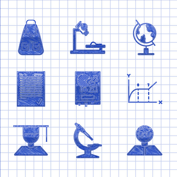 设置板与图表显微镜学生图片下载