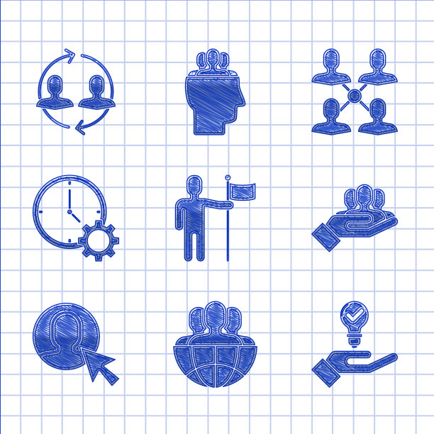 设置手持旗球和灯泡的人图片下载