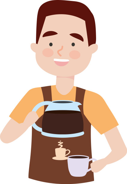 拿着咖啡壶的咖啡师图片下载