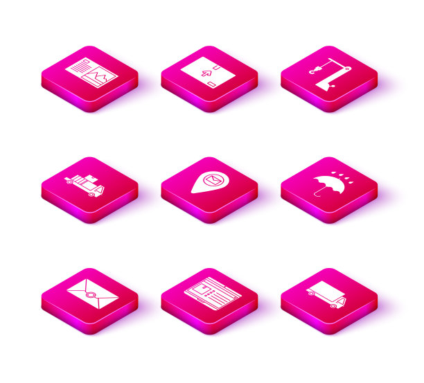 设置信封送货卡车纸板箱图片下载