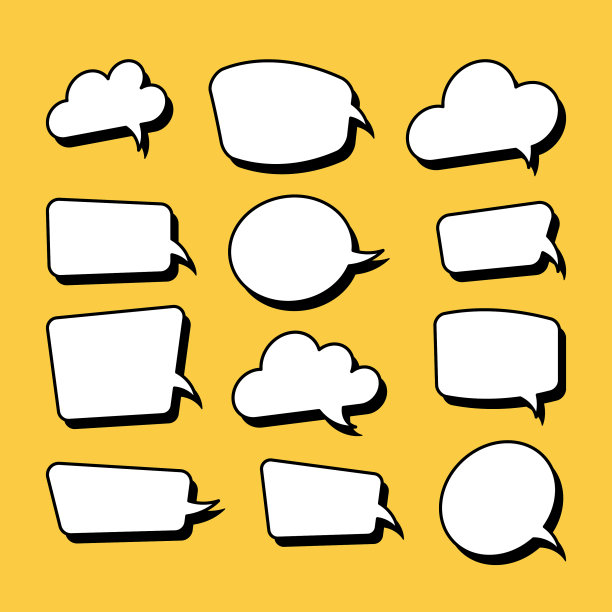 一套贴纸的演讲气泡空白空图片下载