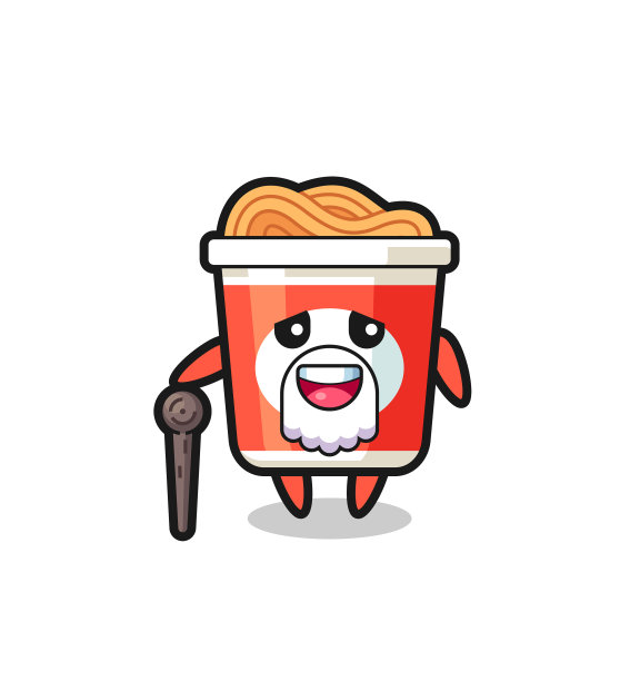 可爱的方便面爷爷正拿着一根棍子图片下载