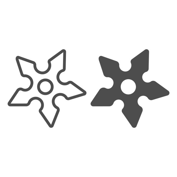 飞镖投掷星忍者武器线和图片下载