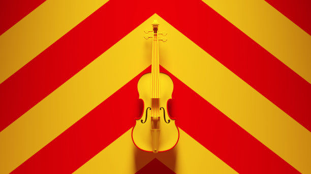 黄色的红色小提琴与黄色的红色雪佛龙背景图片下载