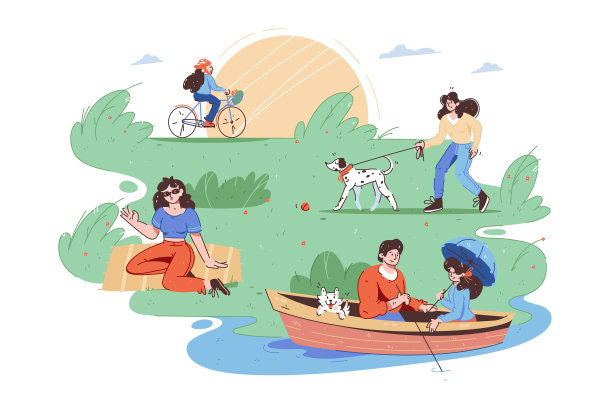 人们在阳光明媚的城市公园休息图片下载