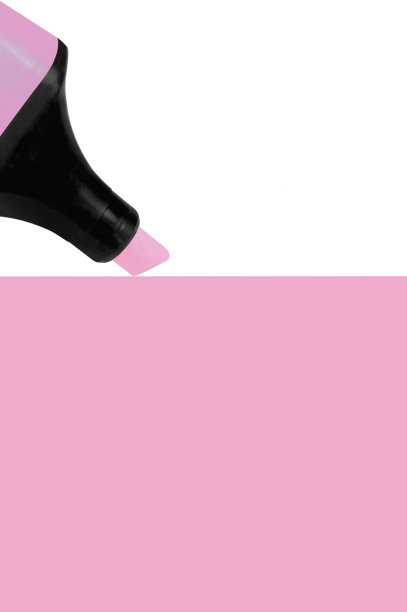 明亮的电荧光霓虹灯粉红色毡尖笔标记高光笔画大背景，孤立的垂直空白空白复制空间微距特写图片下载