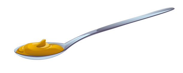 芥末在第戎的勺子蜂蜜酱奶油图片下载