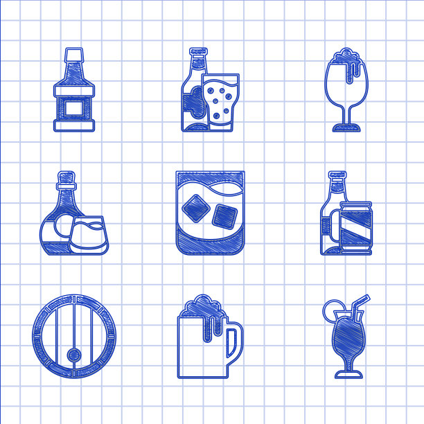 威士忌木啤酒杯鸡尾酒图片下载