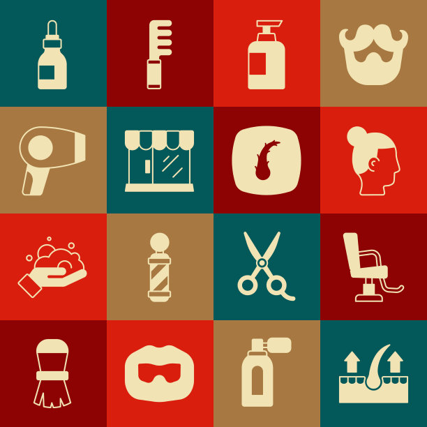 设置人体毛囊理发店椅子图片下载