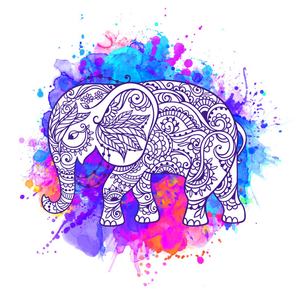 大象是华丽的艺术动物图片下载