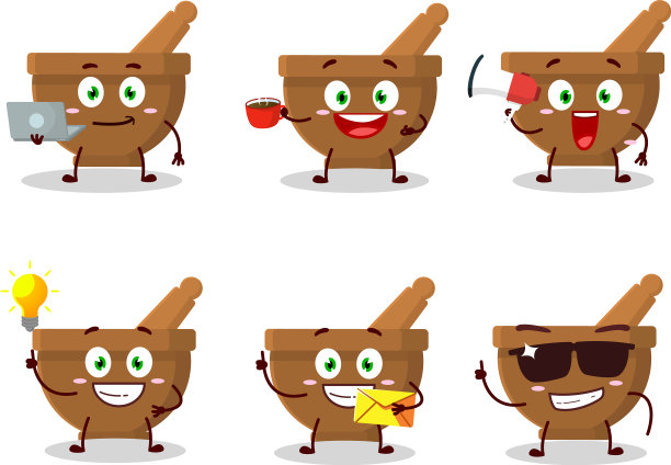 臼和杵的卡通人物多种多样图片下载