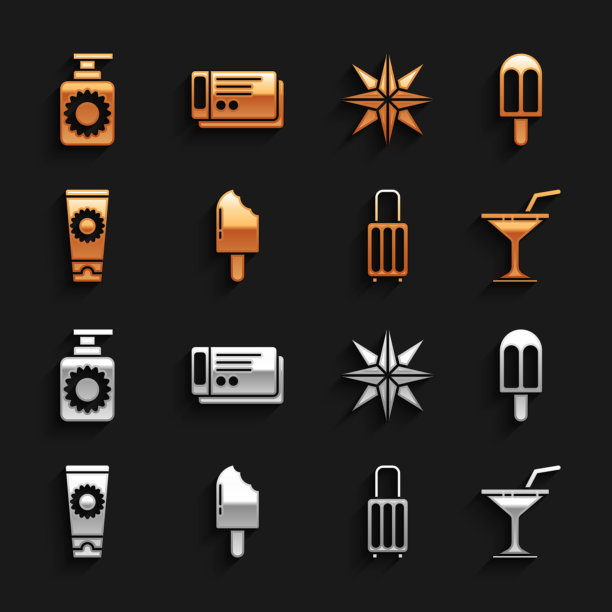 冰淇淋马提尼玻璃手提箱防晒图片下载