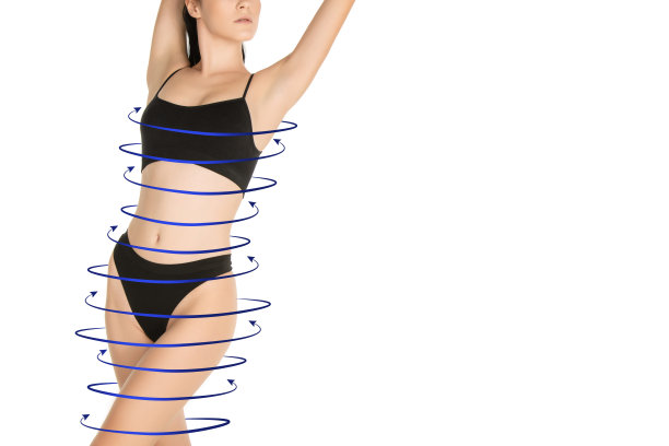 美丽苗条的褐色wonan在黑色内衣隔离在白色的背景。图片下载