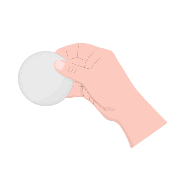 手拿着一个圆形的棉花垫。面对医疗美容。图片下载