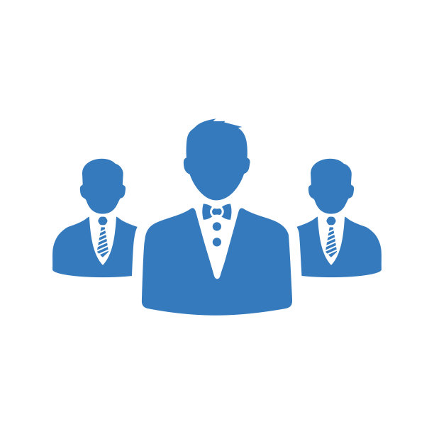 员工、组图标。蓝色的向量的设计。图片下载
