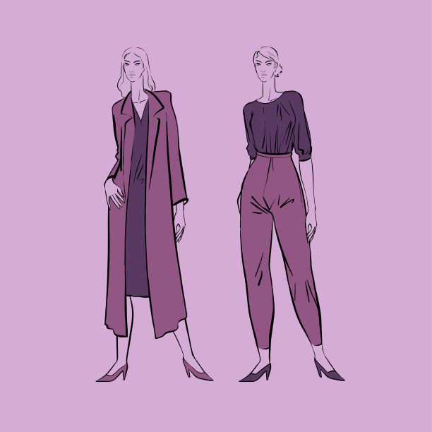 穿紫色衣服的女孩图片下载
