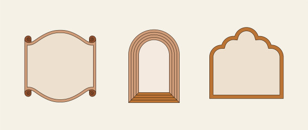 矢量插图在简单的线性风格-设计模板-嬉皮士风格-框架和打印与文本的复制空间图片下载